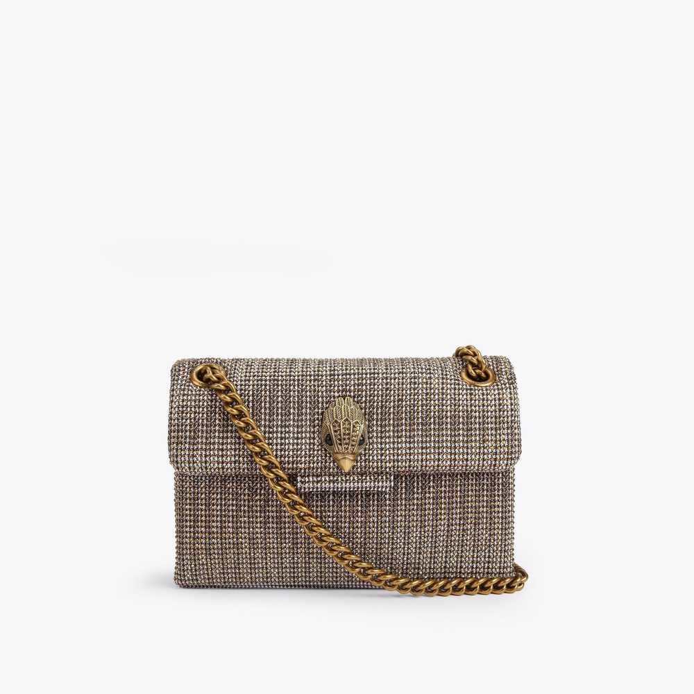 Beige Kurt Geiger Houndstooth Fabric Mini Kensington Women's Crossbody Bags | UAE-92465079