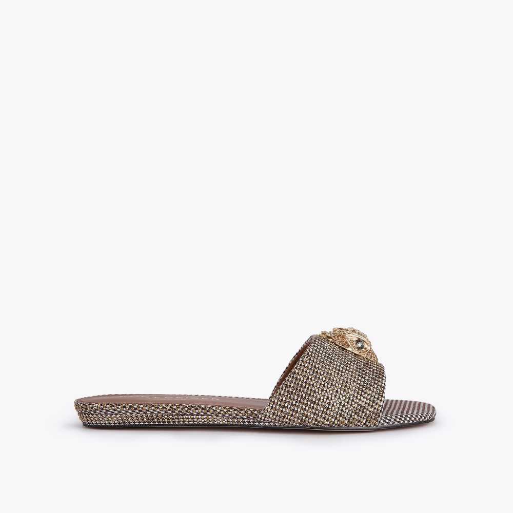 Beige Kurt Geiger Kensington Women's Flat Sandals | UAE-81725069