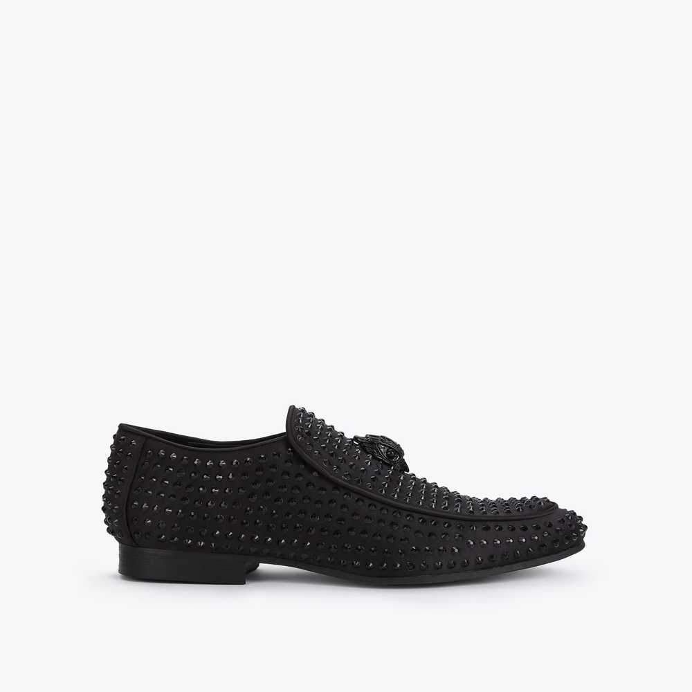 Black Kurt Geiger Hugh Eagle Drench Stud Men's Loafers | UAE-53786099