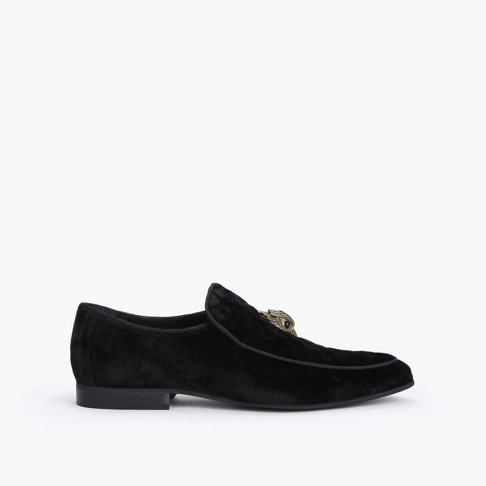 Black Kurt Geiger Hugh Eagle Head Men's Slippers | UAE-43218579