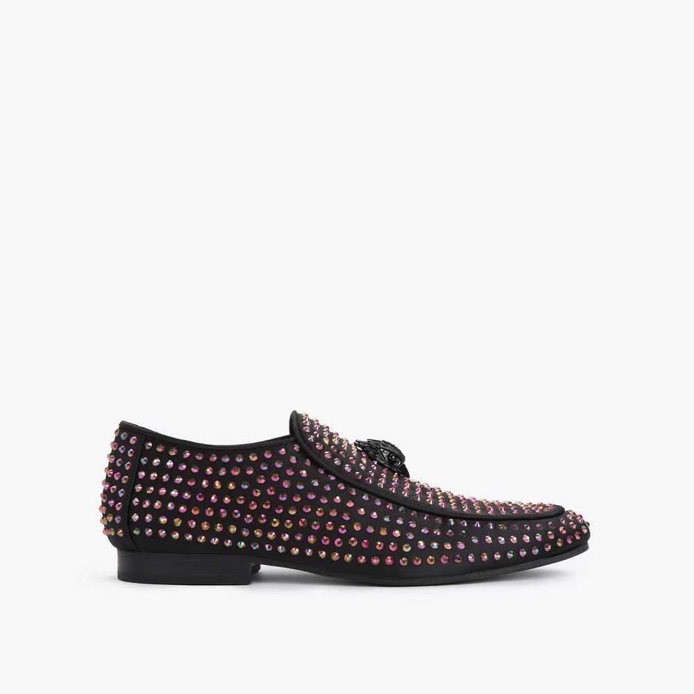 Black Kurt Geiger Hugh Eagle Stud Men's Loafers | UAE-15867309