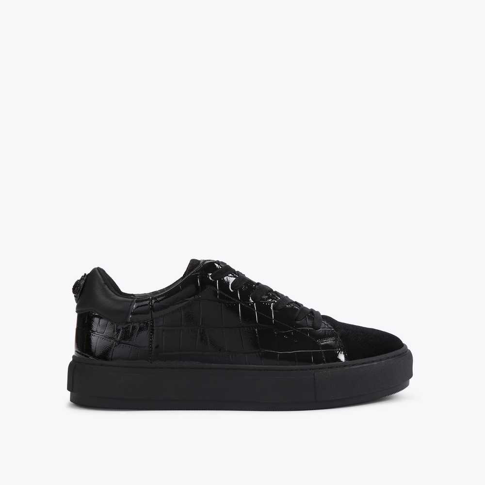 Black Kurt Geiger Laney Croc Men's Sneakers | UAE-07615849