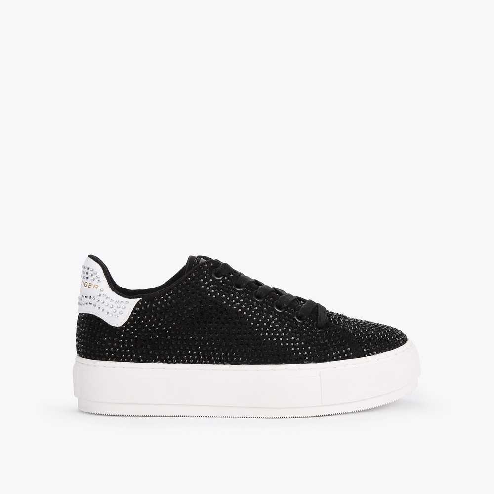 Black Kurt Geiger Laney Crystal Women's Sneakers | UAE-98402769