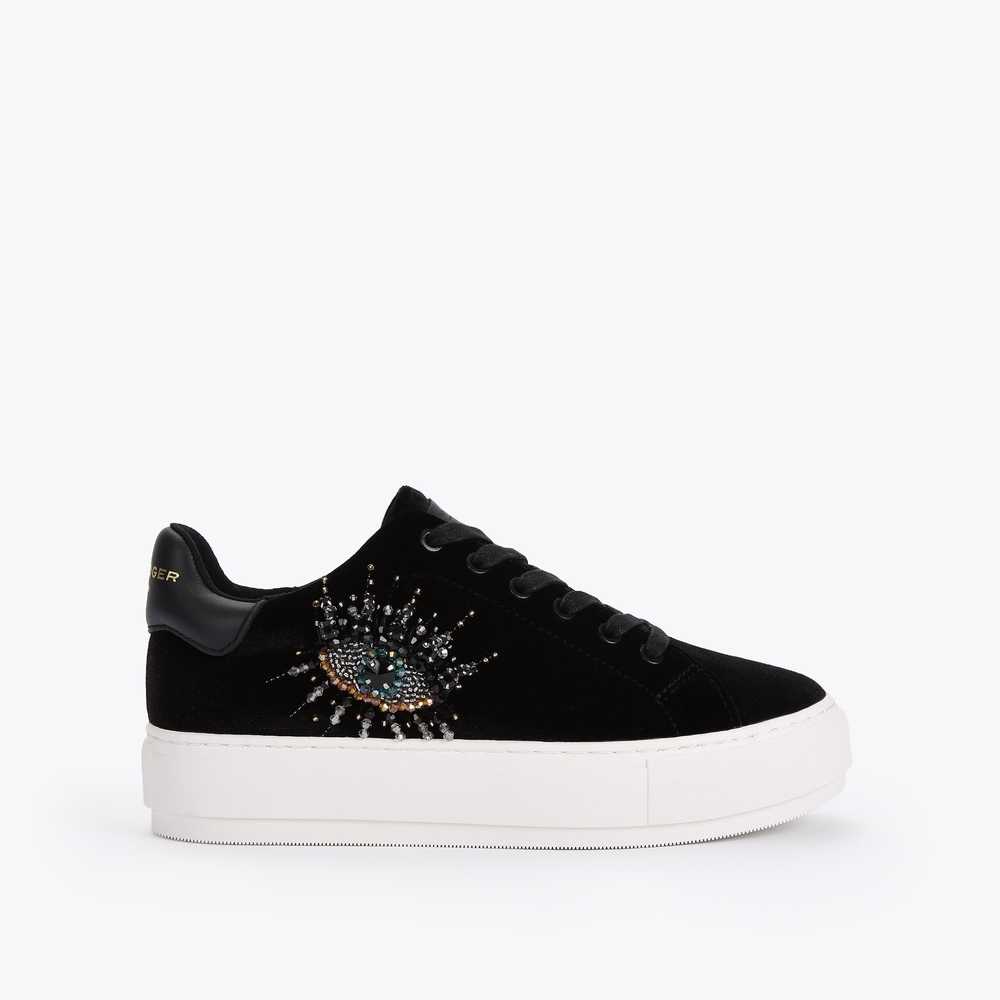 Black Kurt Geiger Laney Eye Women's Sneakers | UAE-84615029