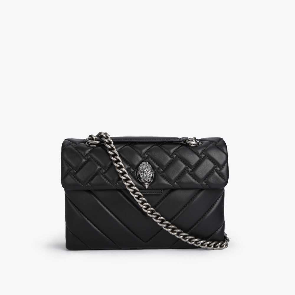 Black Kurt Geiger Leather Kensington Women's Shoulder Bags | UAE-83674299