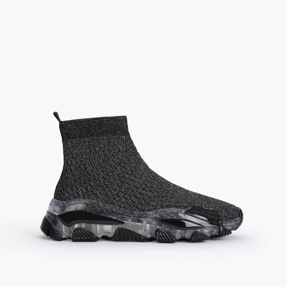 Black Kurt Geiger Lettie Knit Sock Women's Sneakers | UAE-47638509