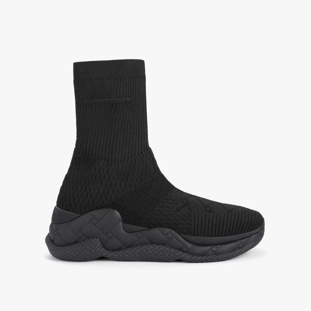 Black Kurt Geiger London Sock Women's Sneakers | UAE-72956319