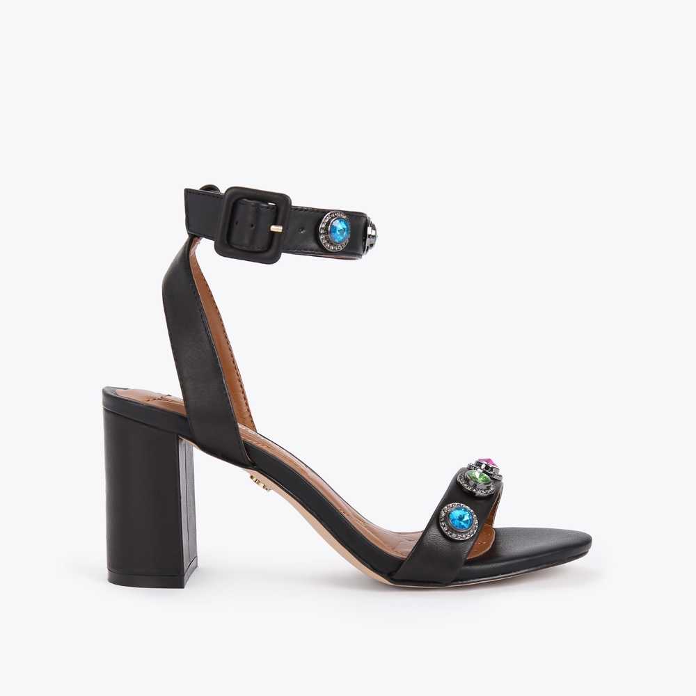 Black Kurt Geiger Octavia Block Women's Sandals | UAE-06429539