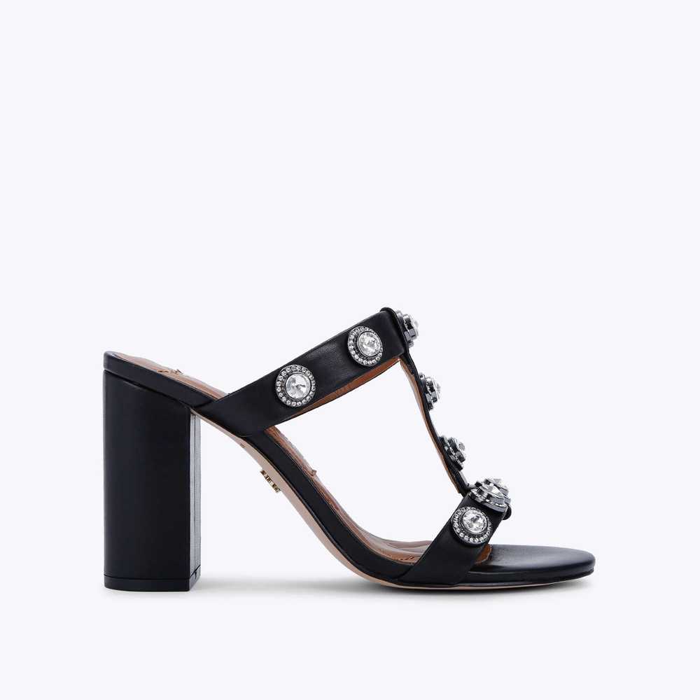 Black Kurt Geiger Octavia Block Women's Sandals | UAE-19342789