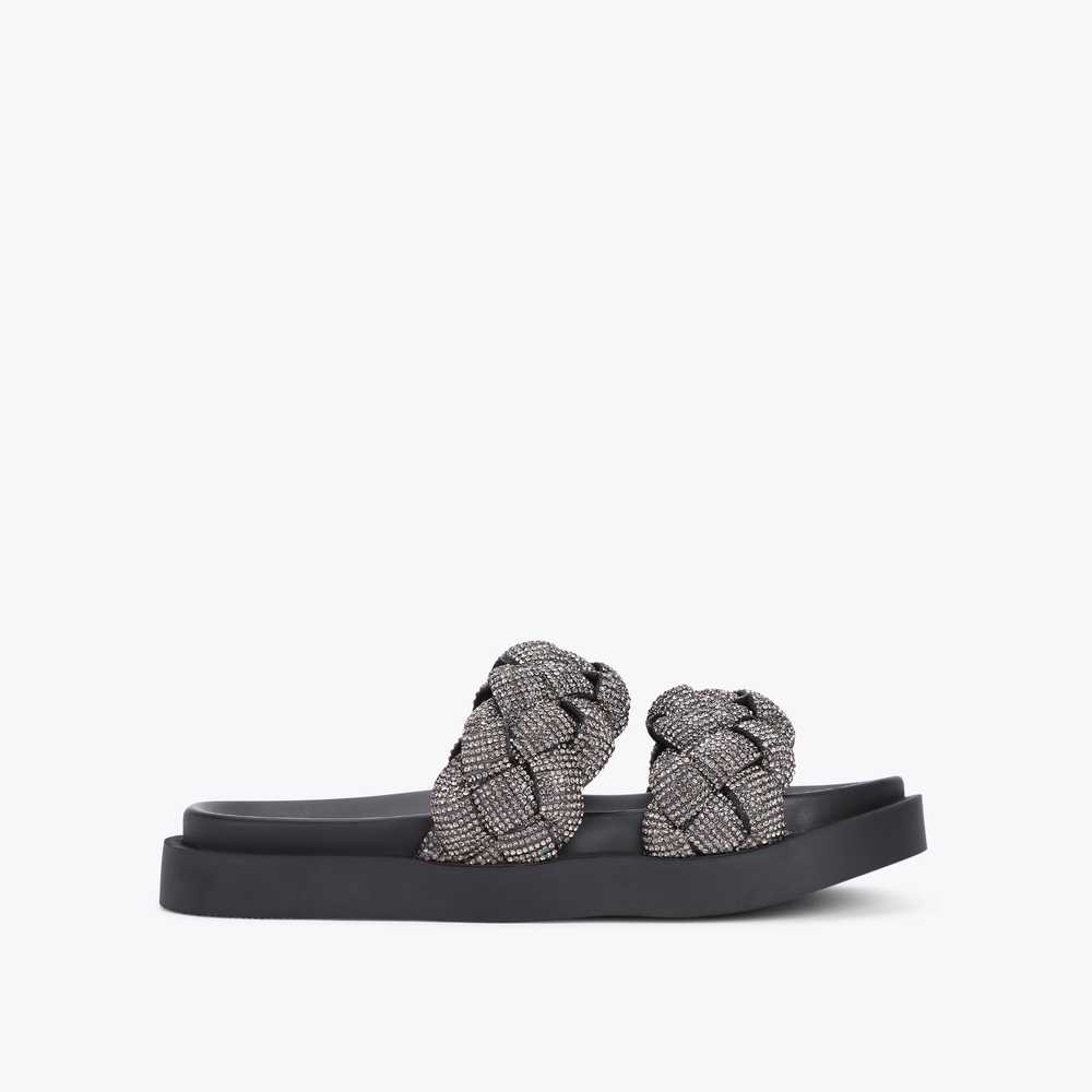 Black Kurt Geiger Rath Bling Women's Slides | UAE-83092479