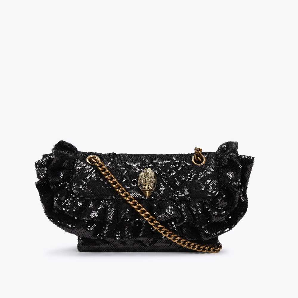 Black Kurt Geiger Ruffle Sequin Mini Kensington Women's Mini Bag | UAE-96437589