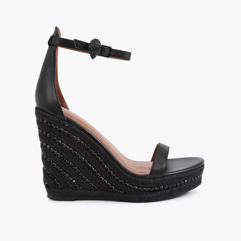 Black Kurt Geiger Shoreditch Wedge Women's Wedge Sandals | UAE-16530979