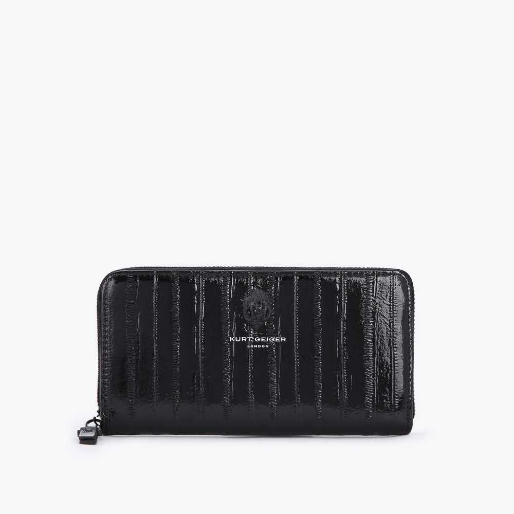 Black Kurt Geiger Zip Around Women's Wallets | UAE-42835969