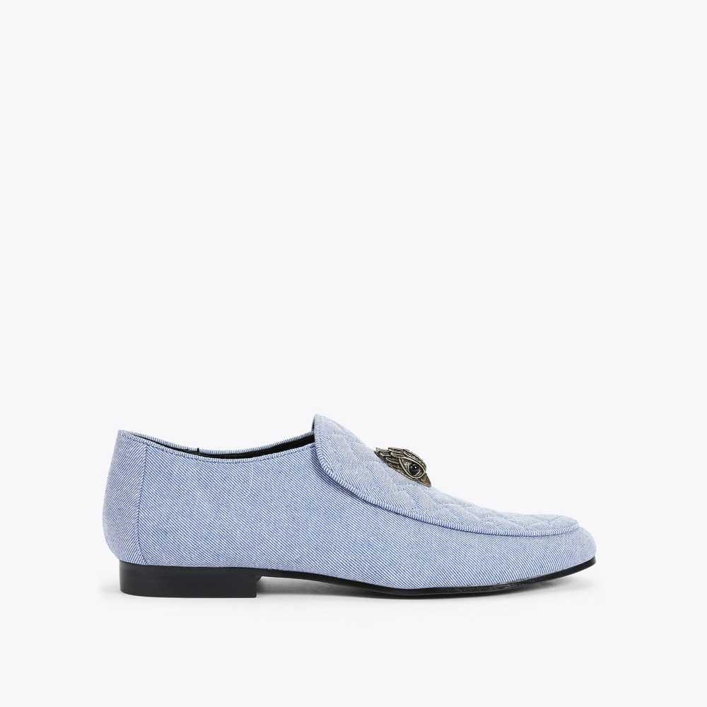 Blue Kurt Geiger Hugh Eagle Denim Men's Loafers | UAE-32568749