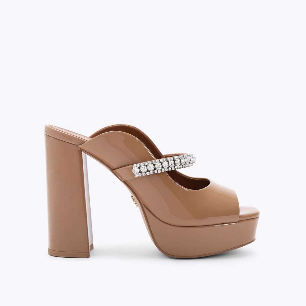 Brown Kurt Geiger Duke Platform Women's Heels | UAE-04512879