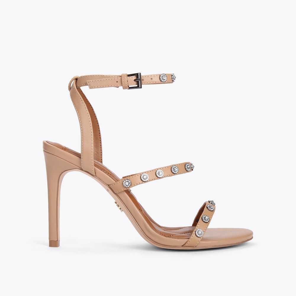 Brown Kurt Geiger Portia Crystals Women's Heels | UAE-41283579