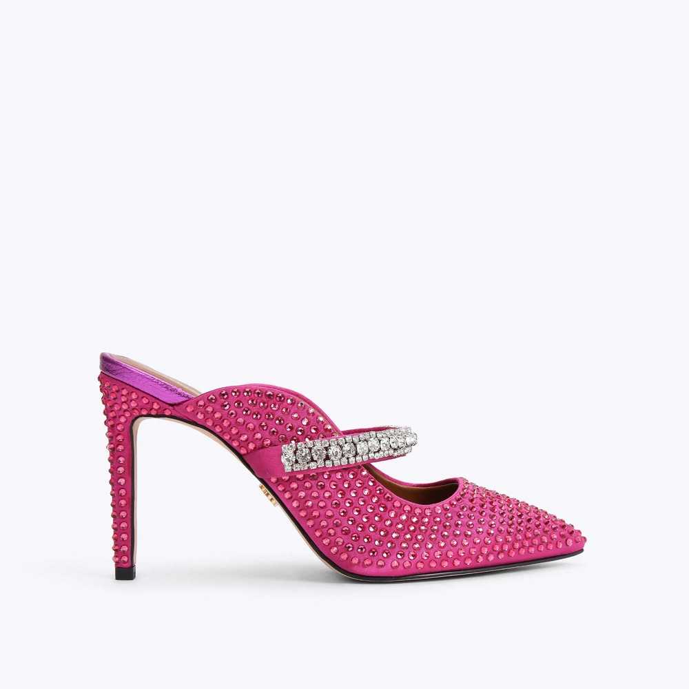 Fuchsia Kurt Geiger Duke Crystal Women's Heels | UAE-67139529