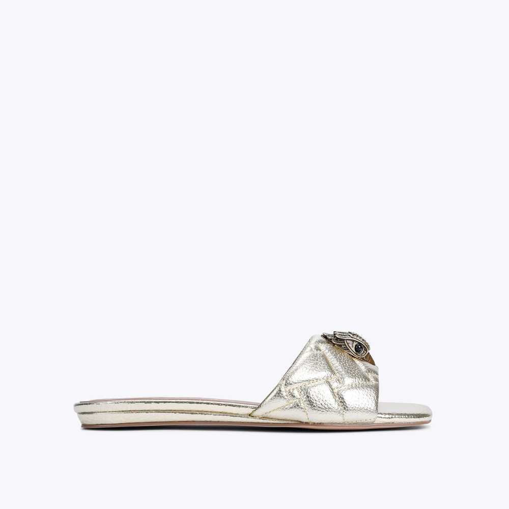 Gold Kurt Geiger Kensington Women's Flat Sandals | UAE-09526379