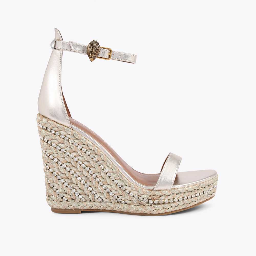 Gold Kurt Geiger Shoreditch Wedge Women's Wedge Sandals | UAE-75320849