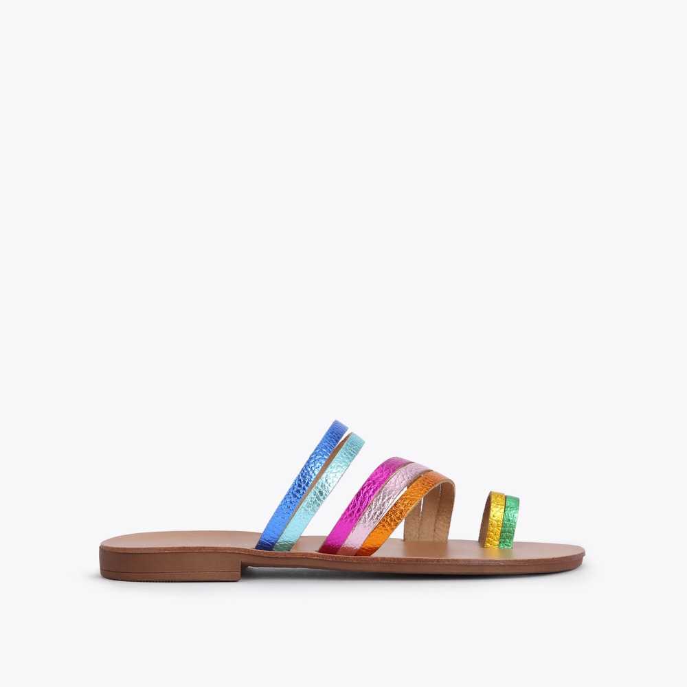 Multicolor Kurt Geiger Delilah Rainbow Women's Slides | UAE-70589329