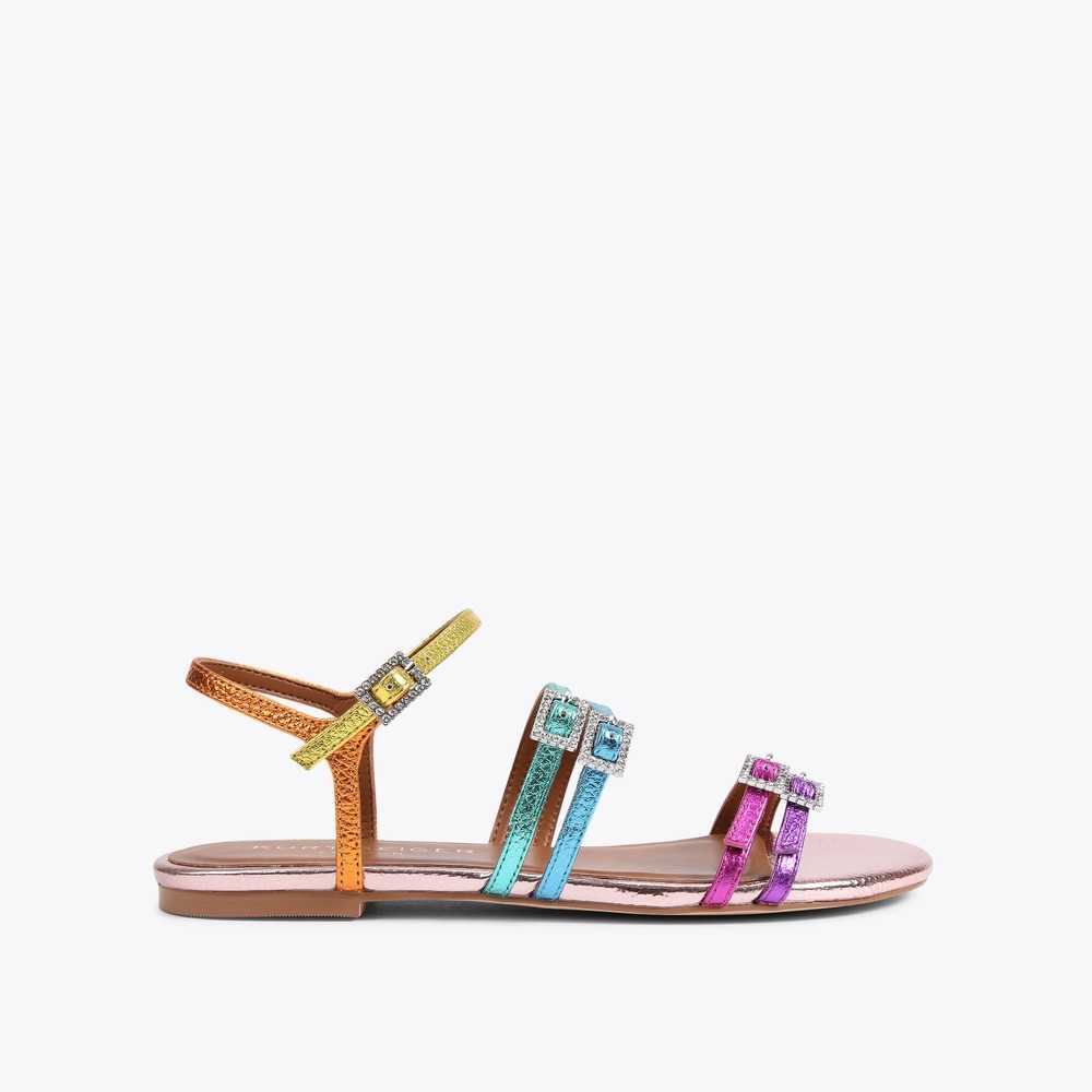 Multicolor Kurt Geiger Pierra Flat Women's Flat Sandals | UAE-84607359