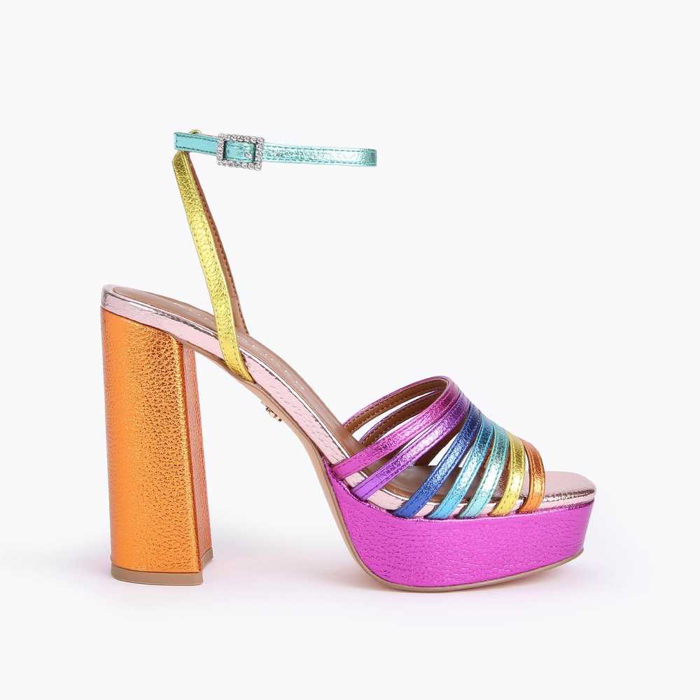 Multicolor Kurt Geiger Pierra Platform Women's Sandals | UAE-36140989