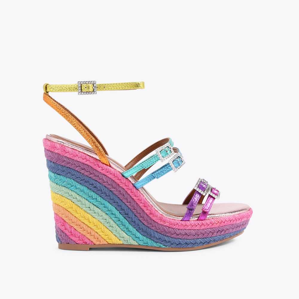 Multicolor Kurt Geiger Pierra Wedge Women's Wedge Sandals | UAE-63519479