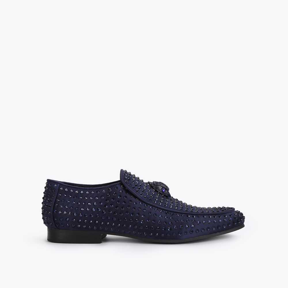 Navy Kurt Geiger Hugh Eagle Drench Stud Men's Loafers | UAE-45983129