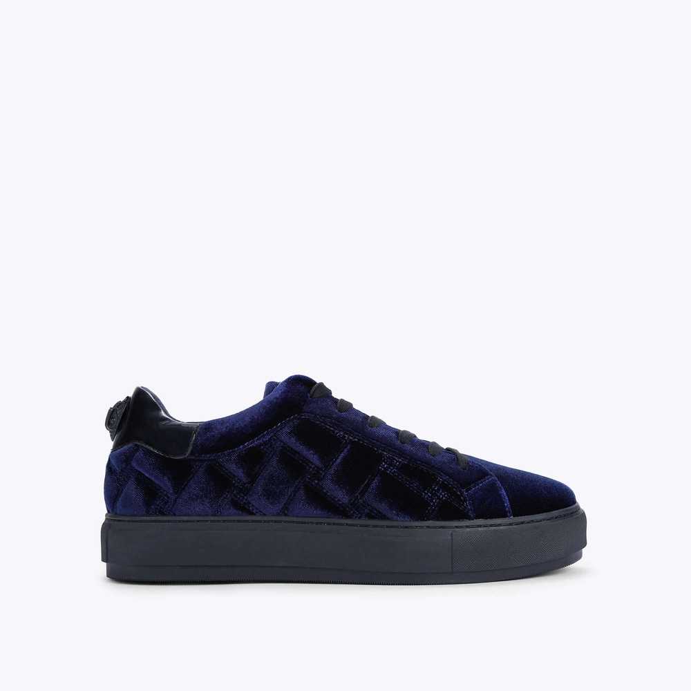 Navy Kurt Geiger Laney Velvet Quilt Men's Sneakers | UAE-45629089