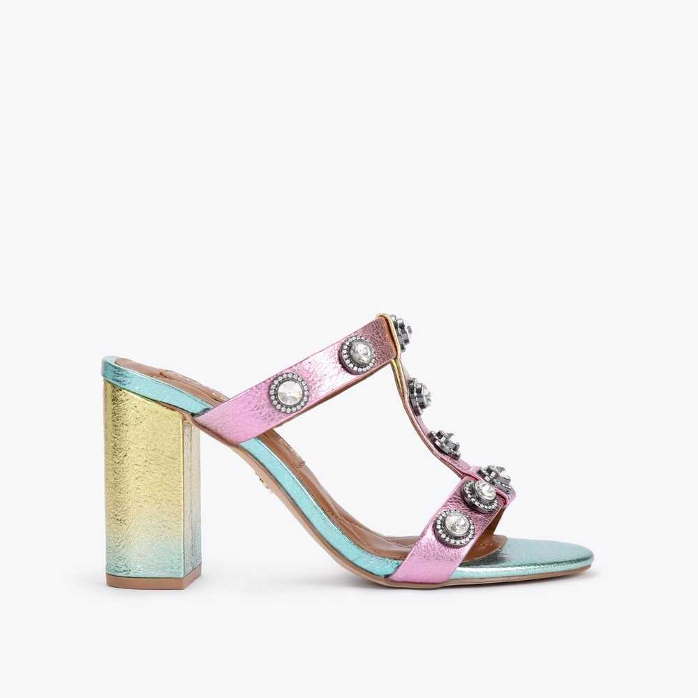 Pink Kurt Geiger Octavia Block Women's Mules | UAE-14736809