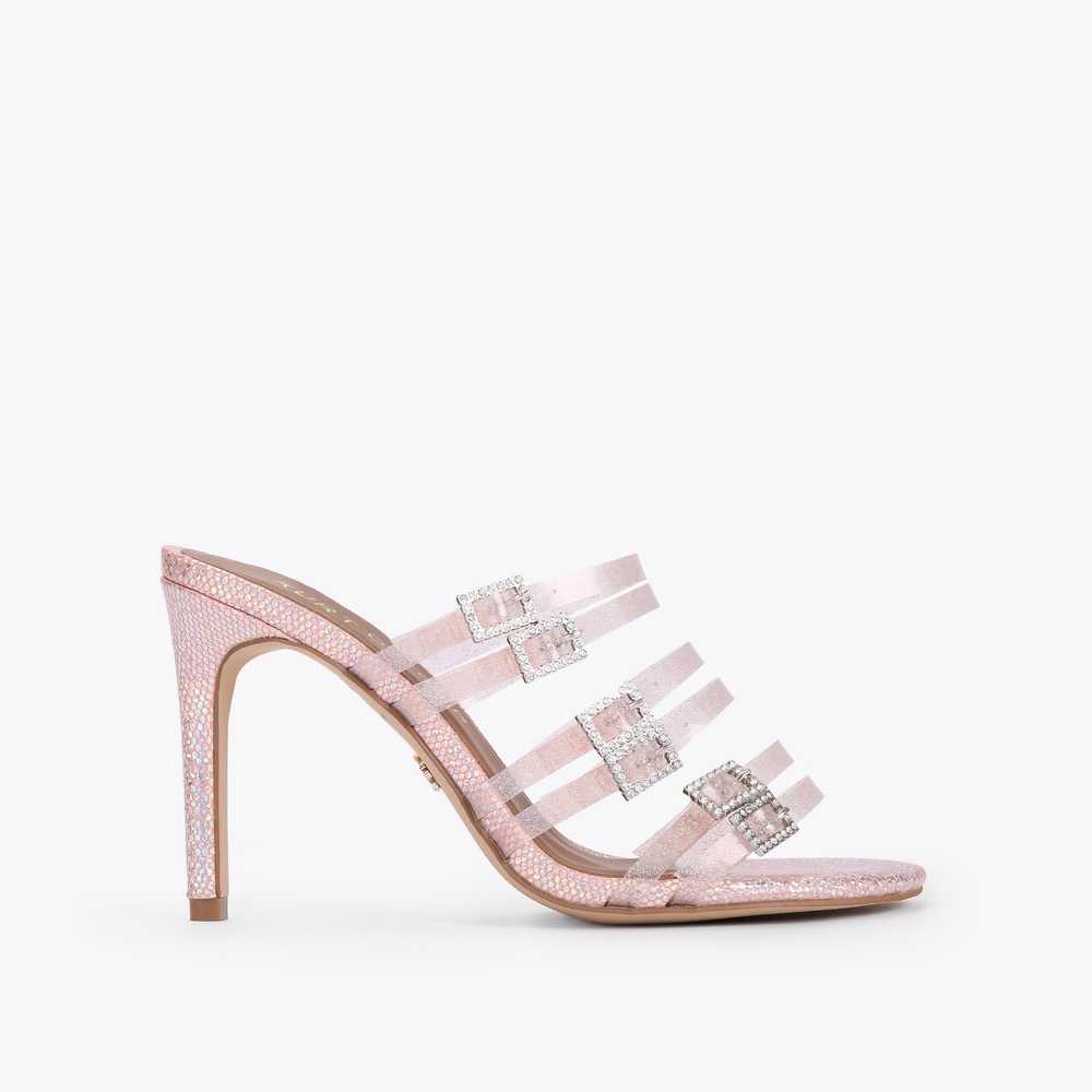 Pink Kurt Geiger Pierra Vinyl Women's Mules | UAE-75182049