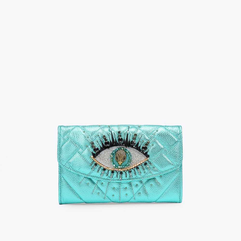 Turquoise Kurt Geiger Kensington Chain Women's Wallets | UAE-82973019