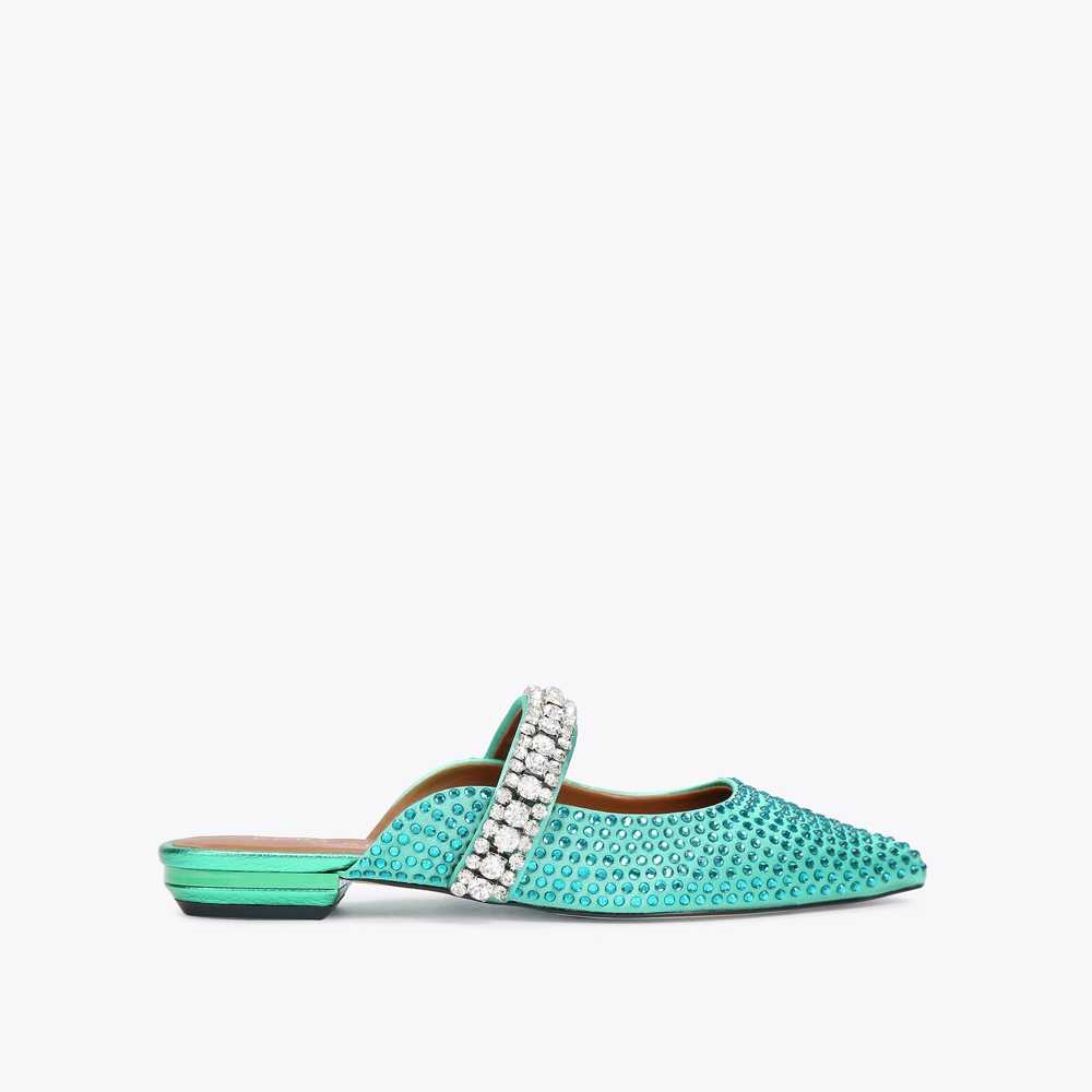 Turquoise Kurt Geiger Princely Crystals Women's Mules | UAE-01234799