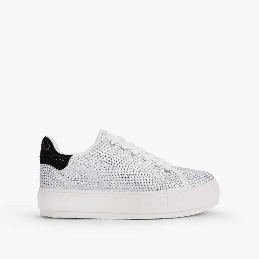 White Kurt Geiger Laney Crystal Women's Sneakers | UAE-58239719