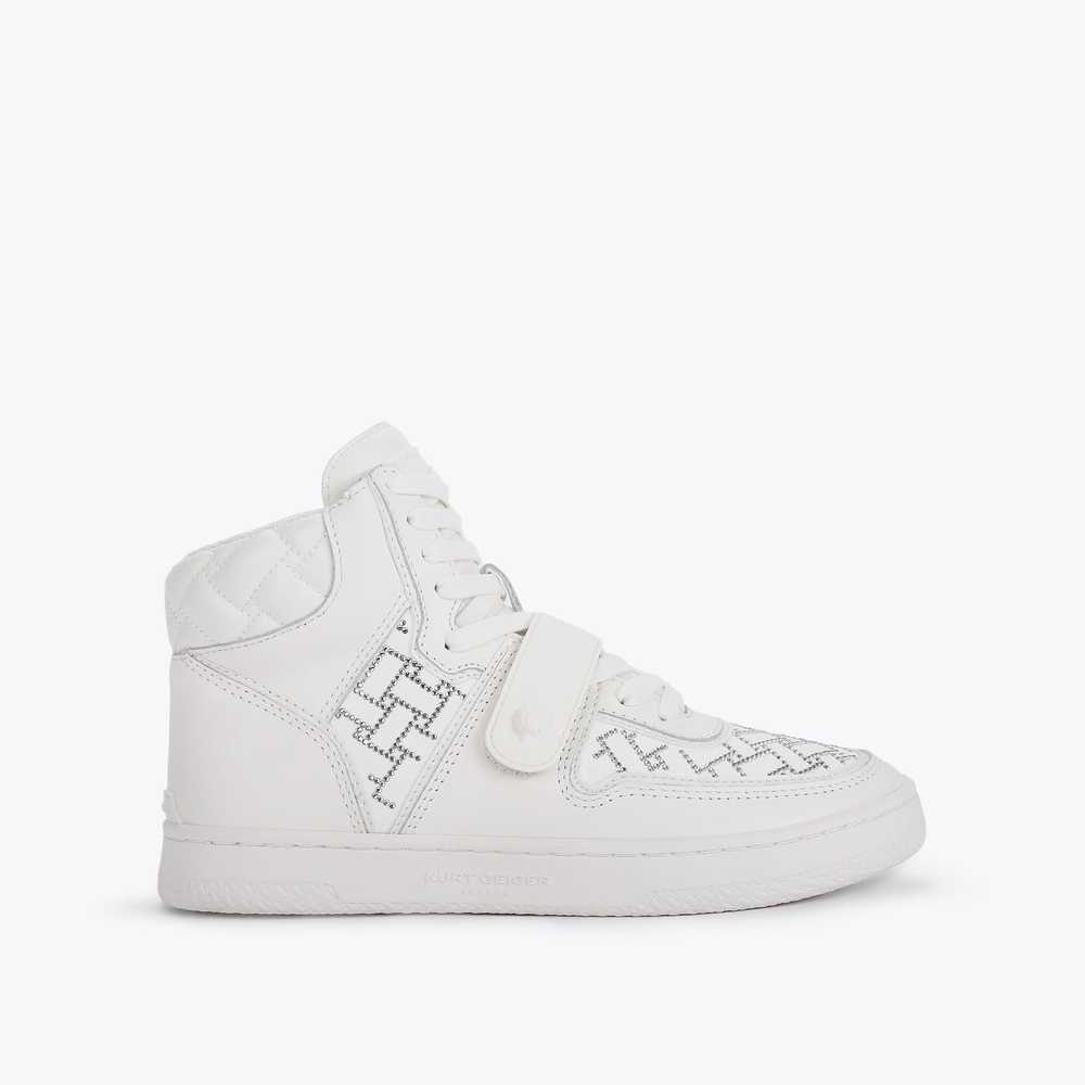 White Kurt Geiger Legacy Crystal Women's Sneakers | UAE-96175429