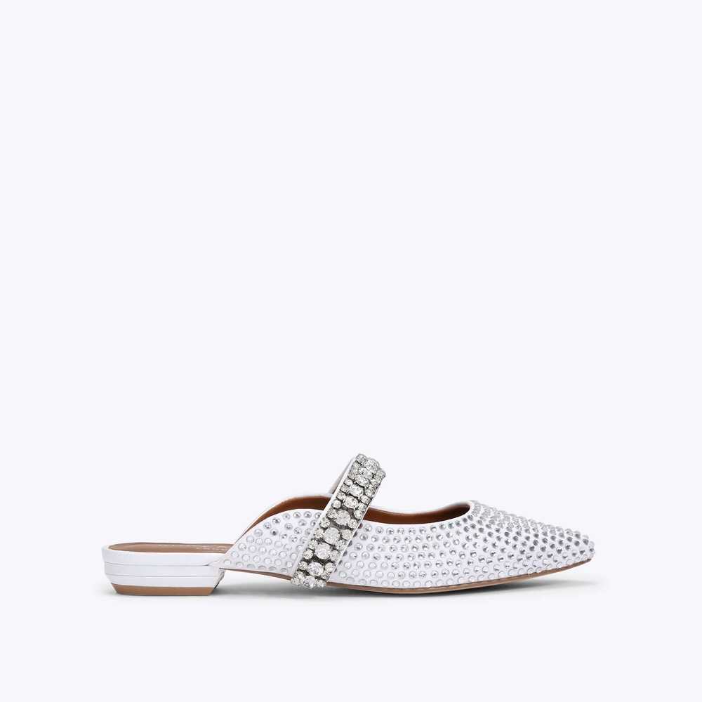 White Kurt Geiger Princely Crystals Women's Mules | UAE-63149759